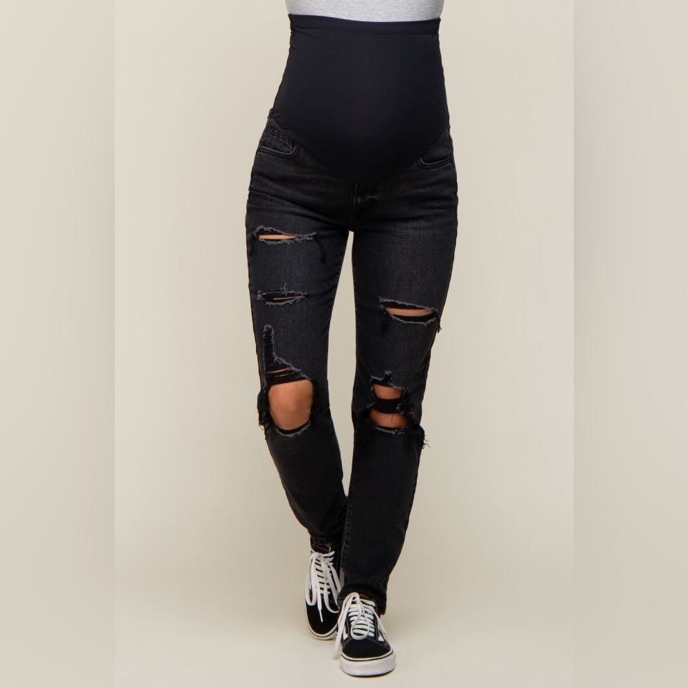 Pinkblush Black Distressed Maternity Jeans